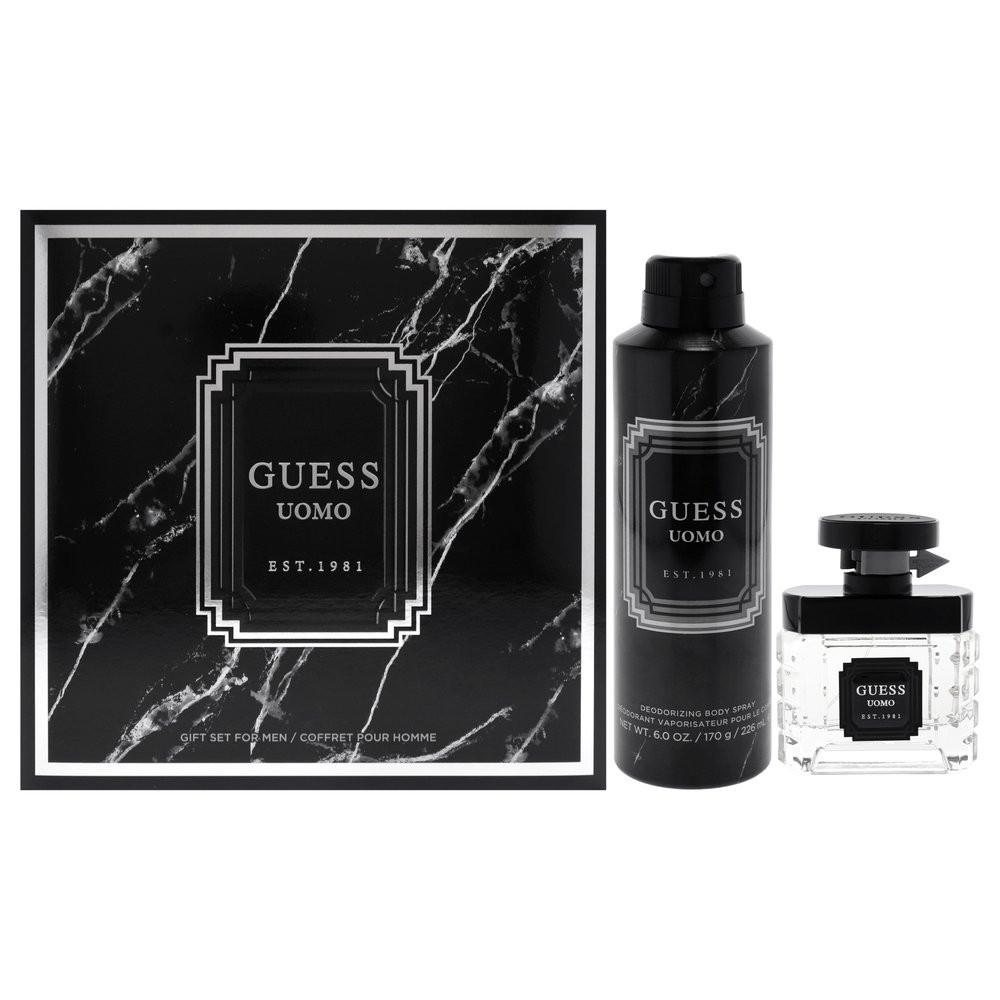 Guess Uomo by Guess 2 Pc Gift Set 1.7oz EDT Spray, 6oz Deodorizing Body Spray